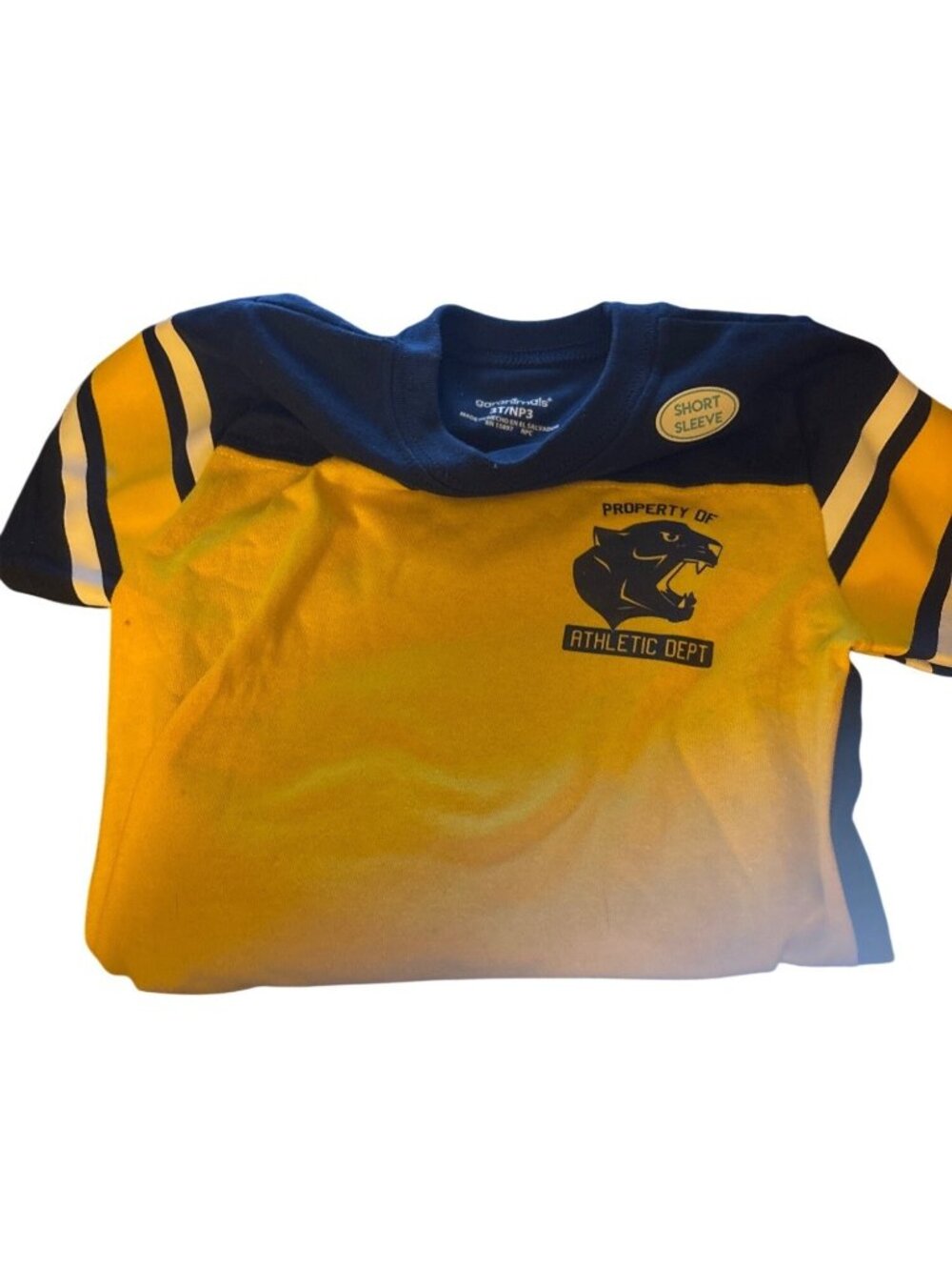 Boy Garanimals Property Athletic Dept 3T S/S Graphic Yoke Tee Shirt Yellow Black - Picture 3 of 6